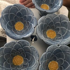 Set of 5 Treasure Coast Ice Cream or Dip bowls handmade &painted by Caraza